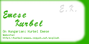 emese kurbel business card